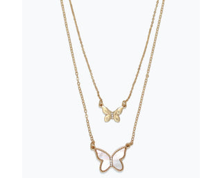 Golden Butterfly Duo Necklace