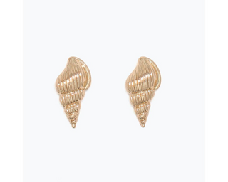 Detailed Gold Conch Earrings