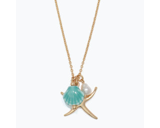 Gold Sea Life with Pearl Necklace