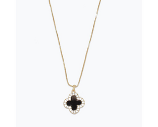 Reversible Clover With Crystal Necklace