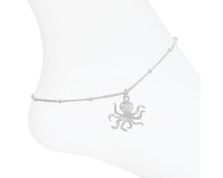 Brushed Silver Octopus Anklet