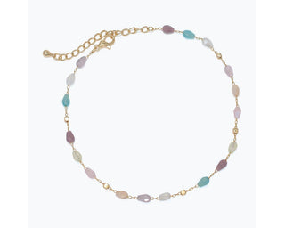 Multi Colored Crystal Beaded Anklet