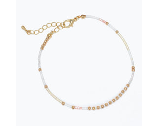 Neutral & Gold Beaded Anklet