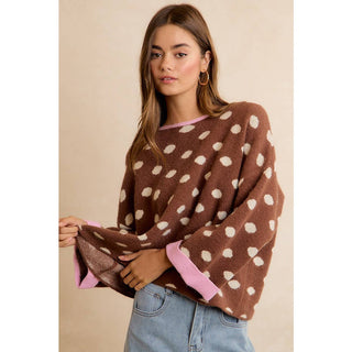 Dots Of Delight Sweater in Black