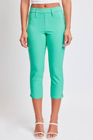 Junior Hyperstretch Pull On Capri With Side Slit: Junior / L / Hydrangea