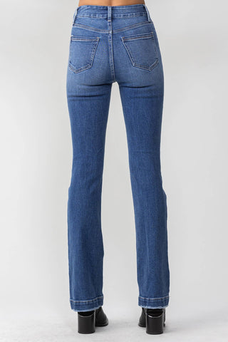 High Rise Bootcut Jeans In Dark Denim