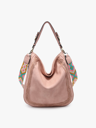 Aris Whipstitch Hobo Crossbody in Pink