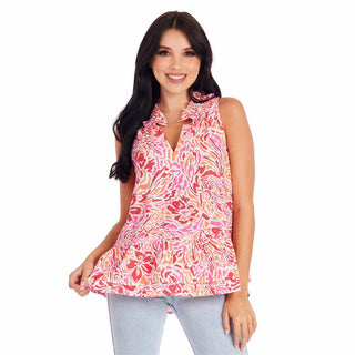 Jeanette Flounce Top in Pink