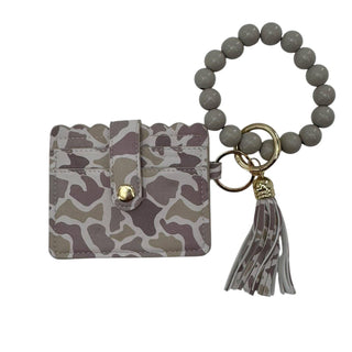 Lulu Mac Beaded Wristlet ID Wallet in Light Camo