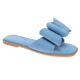 Pierre Dumas Empress Sandals In Blue Denim