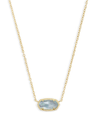 Elisa Short Pendant Necklace in Light Blue Illusion