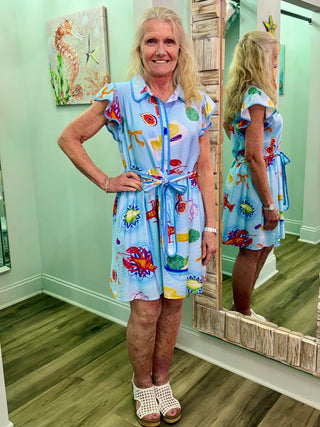 Through The Bay Dress in Blue