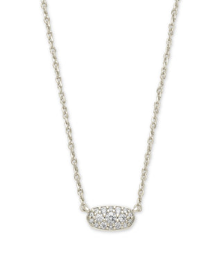 Grayson Crystal Rhodium Pendant Necklace in White Cubic Zirconium