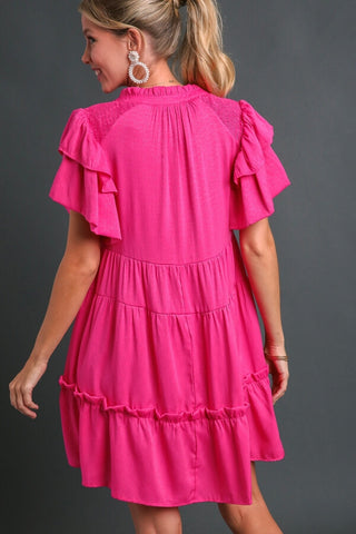Clara Dress in Hot Pink