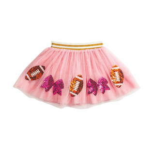 It's A Touchdown Sequin Football Mesh Tutu In Pink
