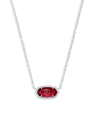 Rhodium Elisa Short Pendant Necklace in Clear Berry