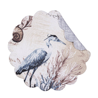 Coastal Brunswick Island Blue Heron Bird Round Placemat