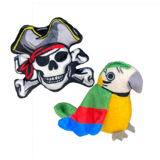 Multipet Margaritaville® Pirate Skull and Parrot Cat Toy 5"