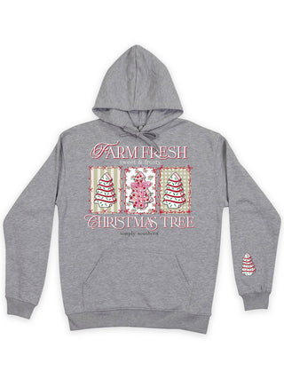 Farm Fresh Christmas Tree Hoodie In Heather Grey