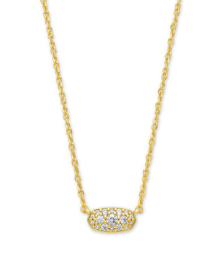 Grayson Crystal Gold Pendant Necklace in White Cubic Zirconium