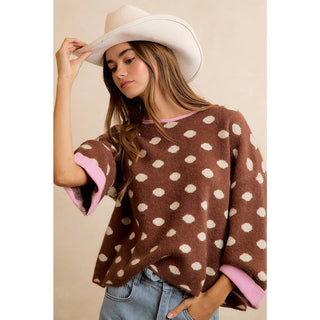 Dots Of Delight Sweater in Black