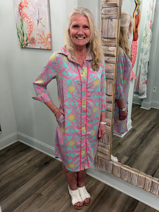 Spinning To You Dress in Teal
