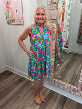 Lost Your Heart Lizzy Dress in Teal