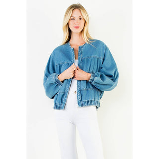Traveling Onwards Denim Jacket in Blue