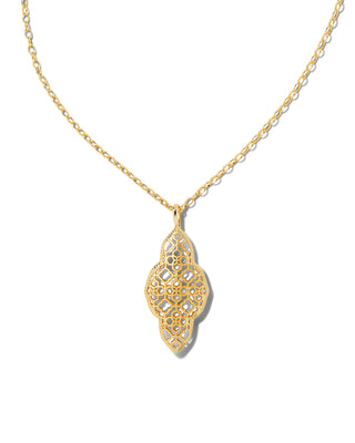 Abbie Long Pendant Necklace In Gold Metal