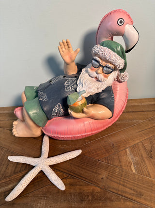 Santa On Flamingo Float