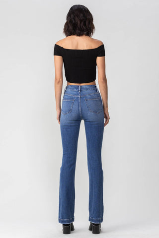 High Rise Bootcut Jeans In Dark Denim