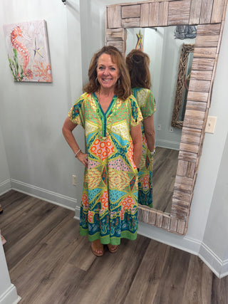 Take Action Midi Dress in Sage Mix