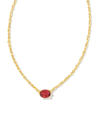 Cailin Pendant Necklace In Gold Burgundy Crystal