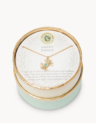 Sea La Vie Happy Dance/Crab Necklace In Gold