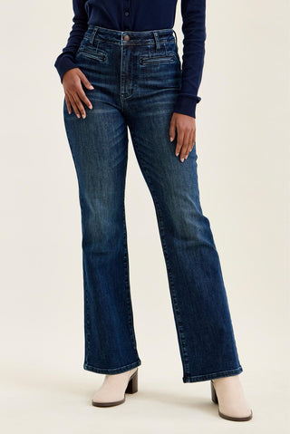 High Waist Alex Boy Bootcut Jeans in Dark by Judy Blue