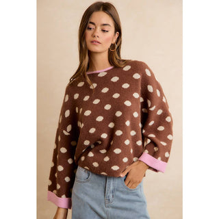 Dots Of Delight Sweater in Black