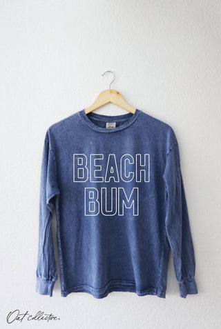 Beach Bum Mineral Washed Top in Denim Blue