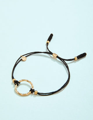 Endless Slide Bracelet Black & Crystal