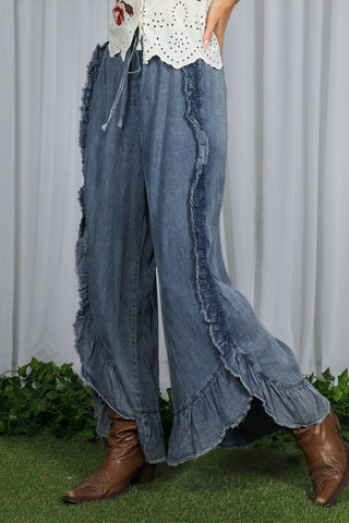 Just Something Extra Ruffle Hem Flare Jeans