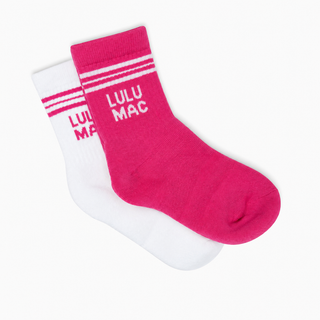 Lulu Mac Socks 2 Pair Box In Hot Pink/Hot Pink