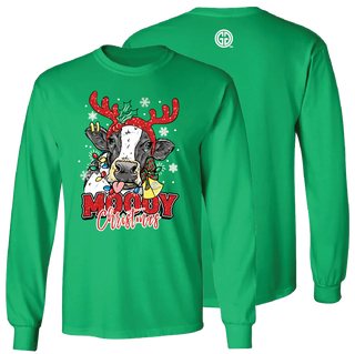 Mooy Christmas Long Sleeve Tee In Irish Green