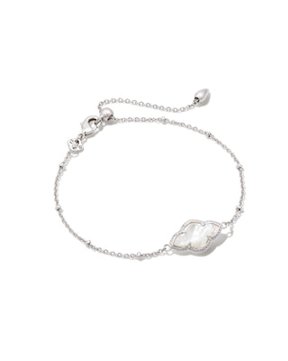 Abbie Satellite Chain Bracelet In Silver Ivory Mother Of Pearl