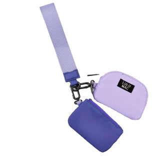 Lulu Mac Double Pouch Wristlet in Purple/Lavender