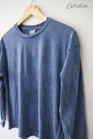 Beach Bum Mineral Washed Top in Denim Blue