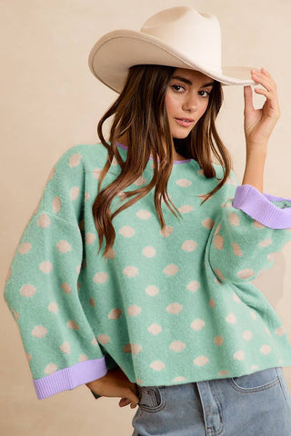 Dots Of Delight Sweater in Black