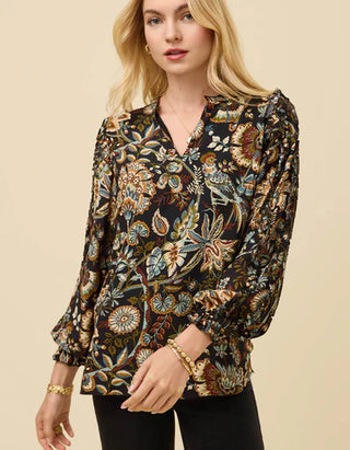 Wilenna Ruffle Blouse In Guerard Estate Bird