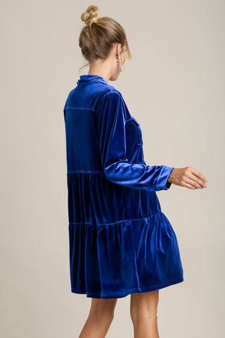 Velveteen Dreams Dress in Cobalt