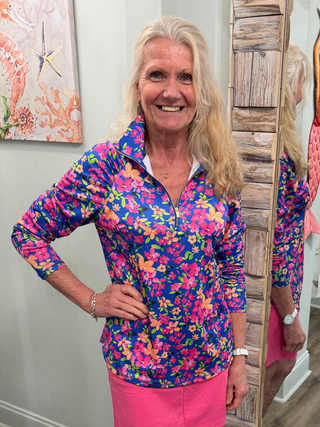 Eden's Garden Top in Royal Multi
