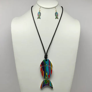 See The Rainbow Fish Necklace Set