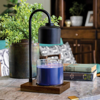 Black & Wood Arched Lamp Candle Warmer